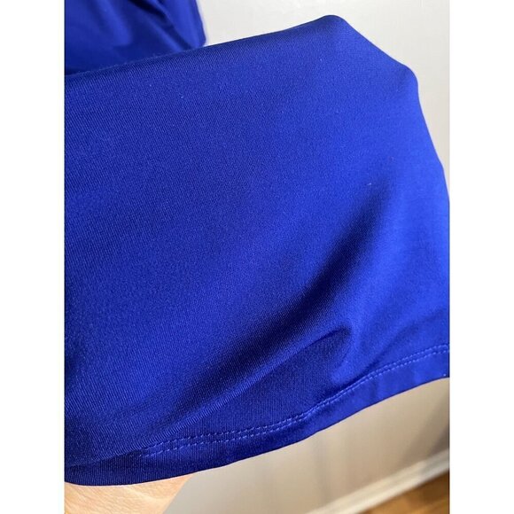 Badgley Mischka Sequin Floral Top 1X Blue Glam Shimmer Cocktail Resort Coastal - Picture 13 of 16